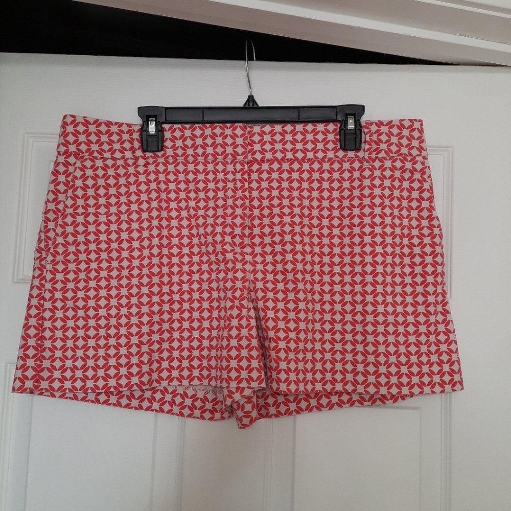 Ann Taylor Loft Size 14 Pink Pocket Cotton Patterned Riviera  Shorts